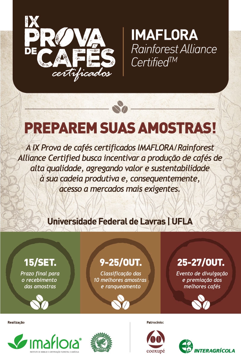 Universidade de Lavras já está recebendo as amostras para a IX Prova de Cafés Certificados  - Imaflora/ Rainforest Alliance™