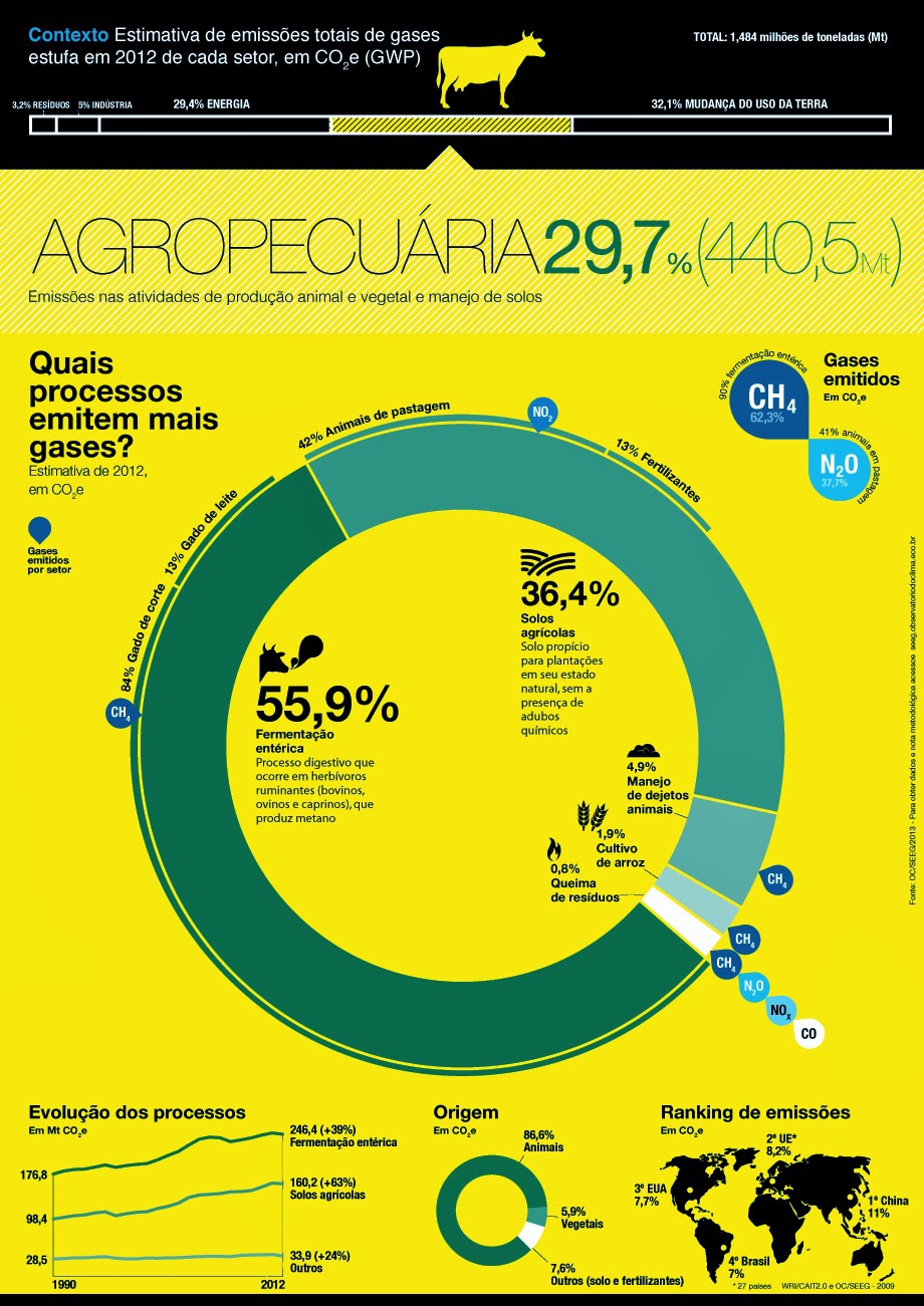 Agropecuária responde por 30% das emissões de gases de efeito estufa do País.
